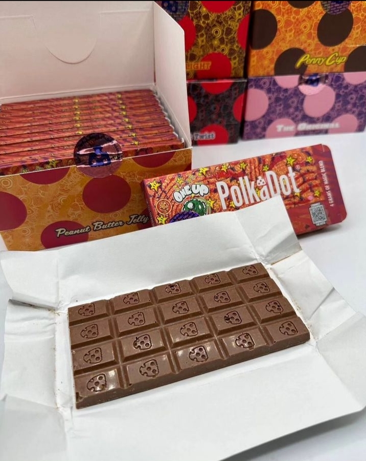 Polkadot psilocybin infused chocolate bar